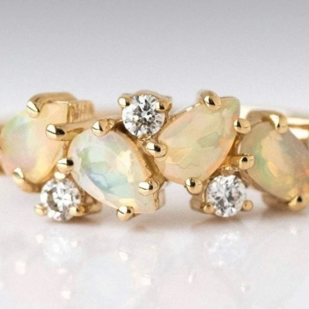 Local Eclectic Opal & Diamond Woodland Fairytail Ring